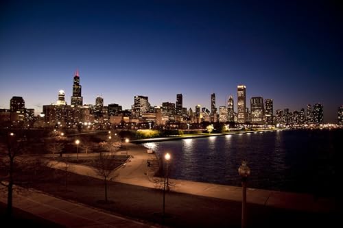 GLHUIOZ Puzzles für Erwachsene 1500 Teile Puzzles für Erwachsene Lernspiel Herausforderung Spielzeug 1500 Teile Holzpuzzles für Erwachsene Kinder Parks USA Chicago 87x57cm von GLHUIOZ