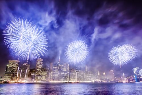 GLHUIOZ Puzzles für Erwachsene 1500 Teile Puzzles für Erwachsene Lernspiel Herausforderung Spielzeug 1500 Teile Holzpuzzles für Erwachsene Kinder USA Feuerwerk 87x57cm von GLHUIOZ