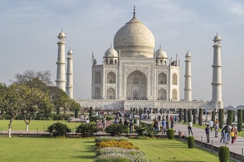 GLHUIOZ Puzzles für Erwachsene 500 Teile, Puzzle, Holzpuzzles, Familiendekoration, Indien Taj Mausoleum Indien 52x38cm von GLHUIOZ