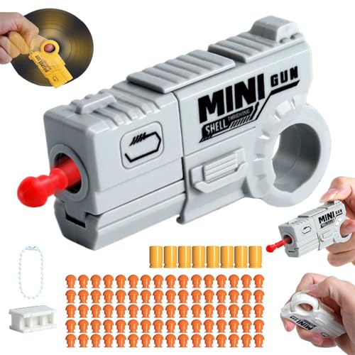 Anti Stress Toy, 80 Bullet & 8 Bullet HüLsen Mini Gun Soft Ball Spielzeug Mehrere MöGlichkeiten Zum Spielen Startbares EDC-Spielzeug, Leicht Zu Transportieren von GLHYUOP