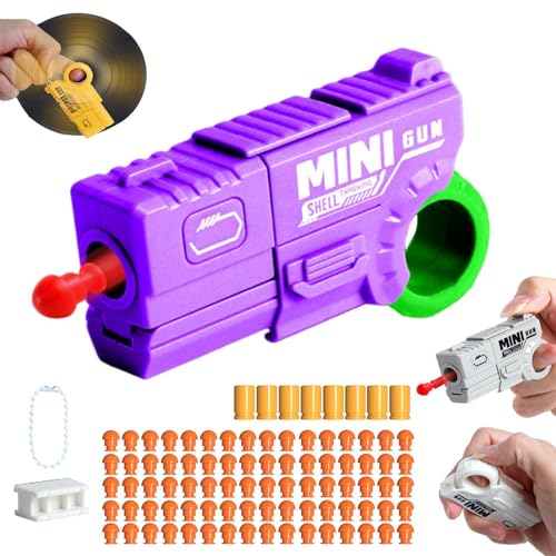 Anti Stress Toy, 80 Bullet & 8 Bullet HüLsen Mini Gun Soft Ball Spielzeug Mehrere MöGlichkeiten Zum Spielen Startbares EDC-Spielzeug, Leicht Zu Transportieren von GLHYUOP