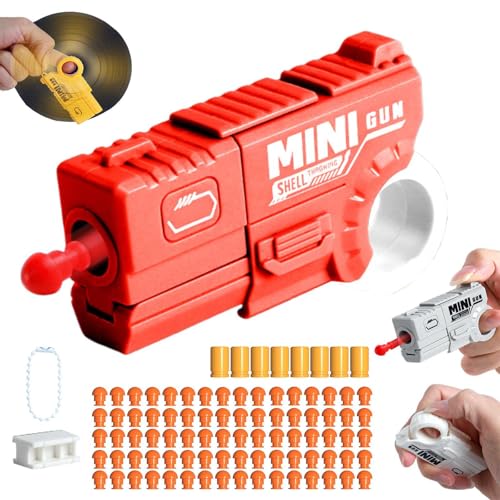 Anti Stress Toy, 80 Bullet & 8 Bullet HüLsen Mini Gun Soft Ball Spielzeug Mehrere MöGlichkeiten Zum Spielen Startbares EDC-Spielzeug, Leicht Zu Transportieren von GLHYUOP