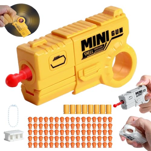 Anti Stress Toy, 80 Bullet & 8 Bullet HüLsen Mini Gun Soft Ball Spielzeug Mehrere MöGlichkeiten Zum Spielen Startbares EDC-Spielzeug, Leicht Zu Transportieren von GLHYUOP