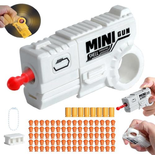 Anti Stress Toy, 80 Bullet & 8 Bullet HüLsen Mini Gun Soft Ball Spielzeug Mehrere MöGlichkeiten Zum Spielen Startbares EDC-Spielzeug, Leicht Zu Transportieren von GLHYUOP