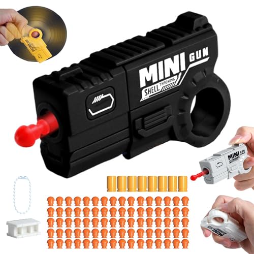 Anti Stress Toy, 80 Bullet & 8 Bullet HüLsen Mini Gun Soft Ball Spielzeug Mehrere MöGlichkeiten Zum Spielen Startbares EDC-Spielzeug, Leicht Zu Transportieren von GLHYUOP