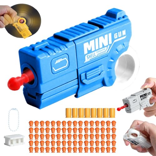 Anti Stress Toy, 80 Bullet & 8 Bullet HüLsen Mini Gun Soft Ball Spielzeug Mehrere MöGlichkeiten Zum Spielen Startbares EDC-Spielzeug, Leicht Zu Transportieren von GLHYUOP