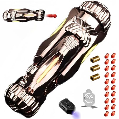 Metall EDC Spielzeugpistole, Drehen Dekomprimieren Soft Bullet Guns Toy + 20 Soft Bullet with Mini-Stahlscheib FüLllicht, Startbar Anti Stress Spielzeug (Titanium) von GLHYUOP