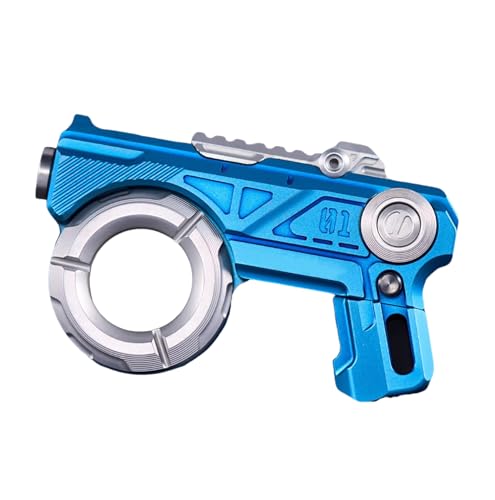 Metall EDC Spielzeugpistole, Titanlegierung Fingerspitzen Mechanisches Spielzeug Mit Druckkarten Trendiges Druckentlastendes Metallspielzeug (Blau) von GLHYUOP