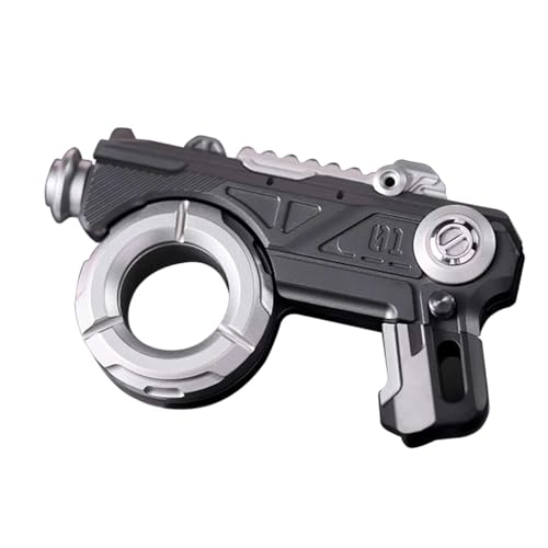 Metall EDC Spielzeugpistole, Titanlegierung Fingerspitzen Mechanisches Spielzeug Mit Druckkarten Trendiges Druckentlastendes Metallspielzeug (Silber) von GLHYUOP