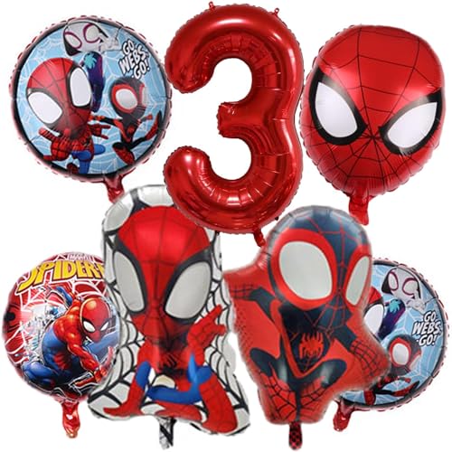 Luftballon 3. Geburtstag Jungen, 7 PCS Folienballon 3 Jahre Jungen, Thema Party Ballon Dekoration, Luftballons für Kindergeburtstage, Kindergeburtstag Party Dekoration (3 Jahre) von GLICERINA
