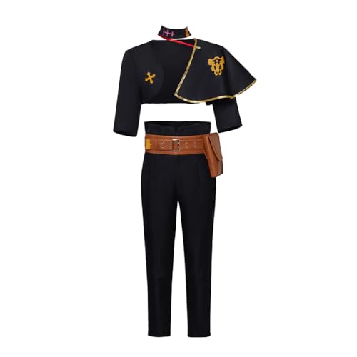 GLIMMERCOS Herren Anime Black Clover Cosplay Asta Cosplay-Kostüm Uniform Komplettes Set, Schwarzer Stier-Umhang (M) von GLIMMERCOS
