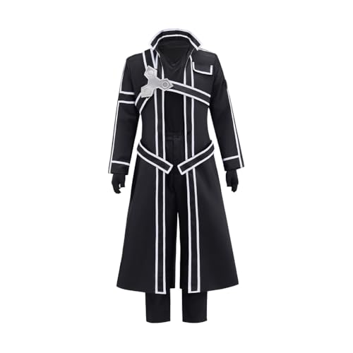 GLIMMERCOS Sword Art Online Kirito Kirigaya Kazuto Cosplay Kostüme Männer SAO Schwarzer Kampfanzug (M) von GLIMMERCOS