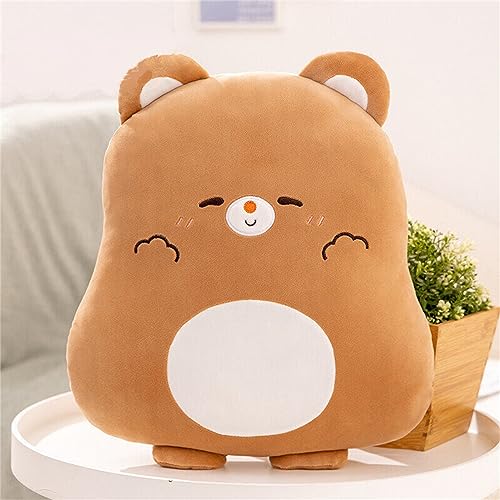 GLITZFAS 45cm Cartoon Tier Plüschkissen, Niedlich Kawaii Kuscheltier Weiche Kissen Plüschtier Stofftier Kissen Süß Dekokissen Schlafkissen Geschenk für Kinder (Bär) von GLITZFAS