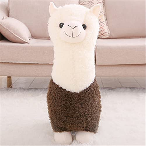 GLITZFAS Alpaka Stofftier Plüschtier, süße weiche Kuscheltier plüsch Pferd Spielzeug (Braun,55 cm) von GLITZFAS