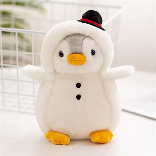 GLITZFAS Pinguin Stofftier Plüschtier, Kuscheltier Plüschpuppen Pinguin, 20cm Stofftier Schmusetier Geschenk für Jungen Mädchen Babys (Weihnachtsschneemann) von GLITZFAS