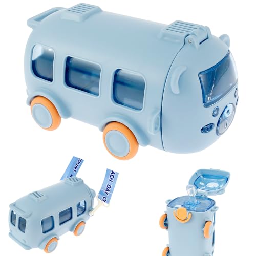 GLMFAN Wasserbecher in Busform für Kinder, niedliche Bus-Wasserflasche mit Strohhalm, auslaufsichere Trinkflasche mit Schultergurt, abnehmbare lustige Spielzeugbus-Wasserflasche für Jungen und Mädchen GLMFAN Wasserbecher in Busform für Kinder, niedliche Bus-Wasserflasche mit Strohhalm, auslaufsichere Trinkflasche mit Schultergurt, abnehmbare lustige Spielzeugbus-Wasserflasche für Jungen und Mädchen von GLMFAN
