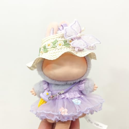 Dress Up Set for 15 17cm For Labubu Dolls, Stylish Purple Butterfly Skirt, Cardigan and Accessories, Perfect for Creative Playtime (3) von GLOBALHUT