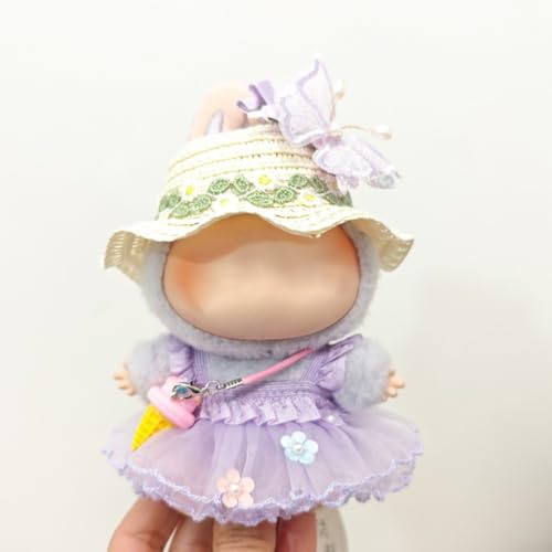 Dress Up Set for 15 17cm For Labubu Dolls, Stylish Purple Butterfly Skirt, Cardigan and Accessories, Perfect for Creative Playtime (4) von GLOBALHUT