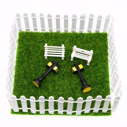 Gartenzaun aus Holz, 90 x 5 cm, Miniatur-Landschaftsdekoration, für Bastelarbeiten, Puppenhaus, Sukkulentententöpfe, Spielzeughäuser, Weiß, Braun, Natur (weiß) von GLOBALHUT