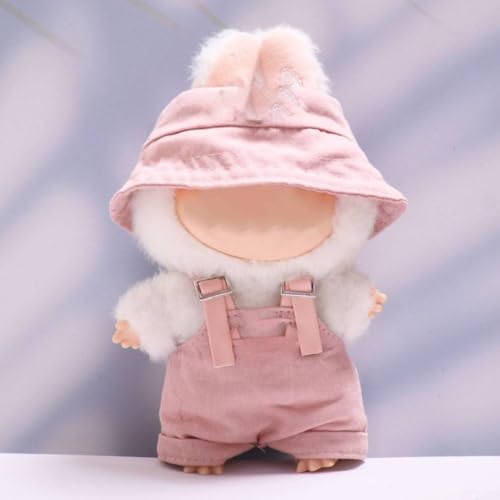 Kunstvoll gearbeitetes Puppen-Outfit für 17 cm große Sammlerstücke, inklusive Hut und Overall (Rosa) von GLOBALHUT