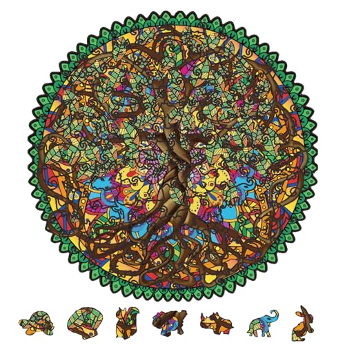 GLOBLELAND 120 Stück Baum des Lebens Holzpuzzle Für Erwachsene, Runde Puzzles Aus Holz Für Erwachsene, Bunte Puzzles Für Geburtstage, Weihnachten, 190x190 mm/7.5x7.5 Zoll GLOBLELAND 120 Stück Baum des Lebens Holzpuzzle Für Erwachsene, Runde Puzzles Aus Holz Für Erwachsene, Bunte Puzzles Für Geburtstage, Weihnachten, 190x190 mm/7.5x7.5 Zoll von GLOBLELAND