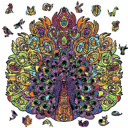 GLOBLELAND 120 Stück Pfau-Holzpuzzle Für Erwachsene, Holzpuzzle Für Erwachsene, Buntes Tier-Puzzle Für Weihnachten, 13.3x13.7 Zoll GLOBLELAND 120 Stück Pfau-Holzpuzzle Für Erwachsene, Holzpuzzle Für Erwachsene, Buntes Tier-Puzzle Für Weihnachten, 13.3x13.7 Zoll von GLOBLELAND