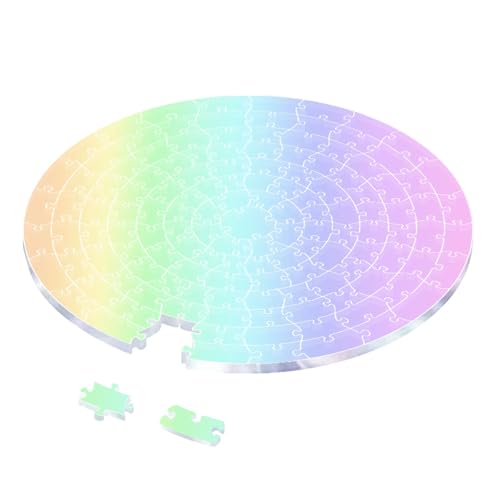 GLOBLELAND 137 Stück Rundes Unmögliches Herausforderungs Puzzlespiel 9,8" x9,8 Einzigartiges Puzzlespiel Farbwechselndes Irideszierendes Acryl Puzzlespiel für Erwachsene von GLOBLELAND