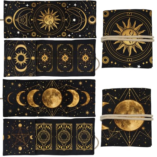 GLOBLELAND 2 x Tarotkartenhalter Mit Sonne Mond Muster Mondphasen Polyester Tarot Magie Wahrsagerei Große Aufbewahrungstasche Zubehör Für Spielkarten Und Tarots GLOBLELAND 2 x Tarotkartenhalter Mit Sonne Mond Muster Mondphasen Polyester Tarot Magie Wahrsagerei Große Aufbewahrungstasche Zubehör Für Spielkarten Und Tarots von GLOBLELAND