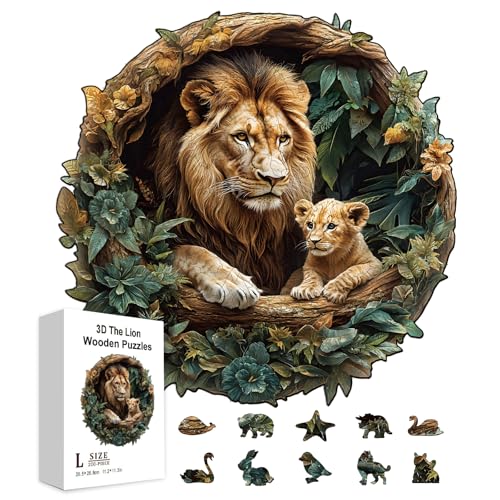 GLOBLELAND 200 Stück 3D Puzzle „Der Löwe“ Aus Holz Zum Lernen Für Kleinkinder Bunte Waldtiere Holzpuzzle Feiertags Geburtstags Und Jubiläumsgeschenke Für Das Lernen Im Vorschulalter GLOBLELAND 200 Stück 3D Puzzle „Der Löwe“ Aus Holz Zum Lernen Für Kleinkinder Bunte Waldtiere Holzpuzzle Feiertags Geburtstags Und Jubiläumsgeschenke Für Das Lernen Im Vorschulalter von GLOBLELAND