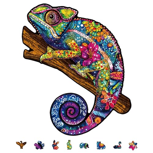 GLOBLELAND 200 Stück Chamäleon Holzpuzzle Für Erwachsene, 33.5x27.7 cm/13.2x10.9 Zoll, Holzpuzzle Für Erwachsene, Einzigartig Geformte Holzpuzzles, Tier Bunte Puzzles Für Geburtstagsgeschenke GLOBLELAND 200 Stück Chamäleon Holzpuzzle Für Erwachsene, 33.5x27.7 cm/13.2x10.9 Zoll, Holzpuzzle Für Erwachsene, Einzigartig Geformte Holzpuzzles, Tier Bunte Puzzles Für Geburtstagsgeschenke von GLOBLELAND