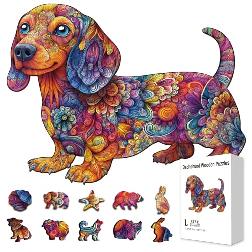 GLOBLELAND 200 Stück Dackel Puzzle Aus Holz Zum Lernen Für Kleinkinder 11.34x11.22Zoll Bunte Mandala Hunde Puzzles Aus Holz Feiertags Und Geburtstagsgeschenke Für Das Lernen Im Vorschulalter GLOBLELAND 200 Stück Dackel Puzzle Aus Holz Zum Lernen Für Kleinkinder 11.34x11.22Zoll Bunte Mandala Hunde Puzzles Aus Holz Feiertags Und Geburtstagsgeschenke Für Das Lernen Im Vorschulalter von GLOBLELAND