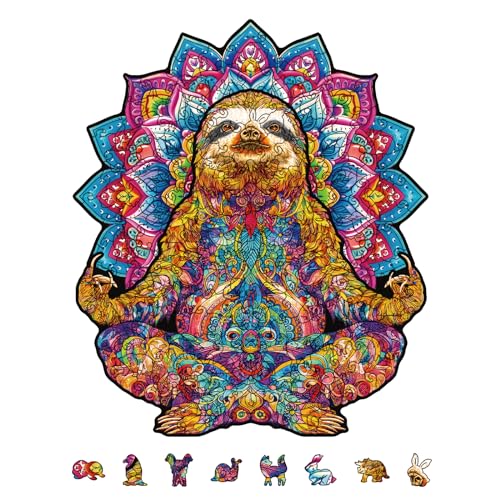 GLOBLELAND 200 Stück Faultier Mandala Holzpuzzle Für Erwachsene, 32.5x27.7 cm/12.8x10.9 Zoll, Holzpuzzle Für Erwachsene, Einzigartig Geformte Holzpuzzles, Tier Bunte Puzzles Für Den Geburtstag GLOBLELAND 200 Stück Faultier Mandala Holzpuzzle Für Erwachsene, 32.5x27.7 cm/12.8x10.9 Zoll, Holzpuzzle Für Erwachsene, Einzigartig Geformte Holzpuzzles, Tier Bunte Puzzles Für Den Geburtstag von GLOBLELAND