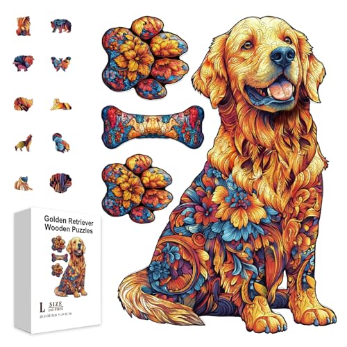 GLOBLELAND 200 Stück Golden Retriever Puzzle Aus Holz Für Kleinkinder Lernpuzzle Mit Hunden Farbenfrohe Einzigartig Geformte Puzzles Geburtstagsgeschenke Für Das Lernen Im Vorschulalter GLOBLELAND 200 Stück Golden Retriever Puzzle Aus Holz Für Kleinkinder Lernpuzzle Mit Hunden Farbenfrohe Einzigartig Geformte Puzzles Geburtstagsgeschenke Für Das Lernen Im Vorschulalter von GLOBLELAND