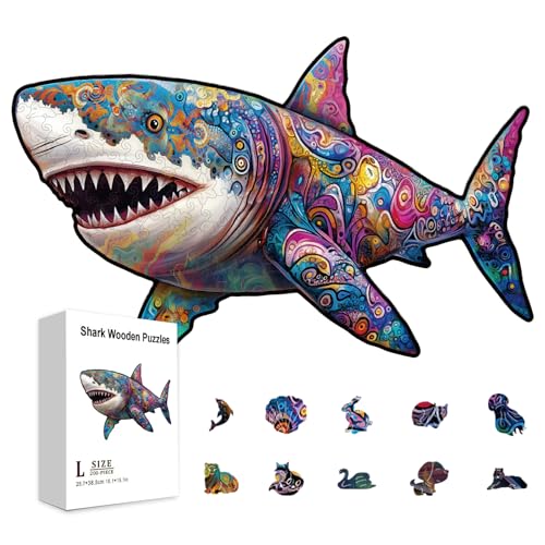 GLOBLELAND 200 Stück Hai Puzzle Aus Holz Für Kleinkinder Die Meereshai Puzzles Lernen. Bunte Einzigartig Geformte Puzzles. Geburtstagsgeschenke Für Das Lernen Im Vorschulalter. GLOBLELAND 200 Stück Hai Puzzle Aus Holz Für Kleinkinder Die Meereshai Puzzles Lernen. Bunte Einzigartig Geformte Puzzles. Geburtstagsgeschenke Für Das Lernen Im Vorschulalter. von GLOBLELAND