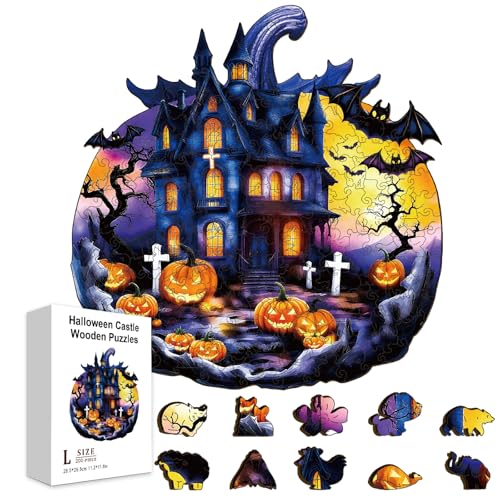 GLOBLELAND 200 Stück Halloween Schloss Puzzle Aus Holz Für Erwachsene 11.6x11.2 Zoll Kürbis Bunt Einzigartig Puzzle In Tierform Für Feiertage Geburtstage Jahrestage GLOBLELAND 200 Stück Halloween Schloss Puzzle Aus Holz Für Erwachsene 11.6x11.2 Zoll Kürbis Bunt Einzigartig Puzzle In Tierform Für Feiertage Geburtstage Jahrestage von GLOBLELAND