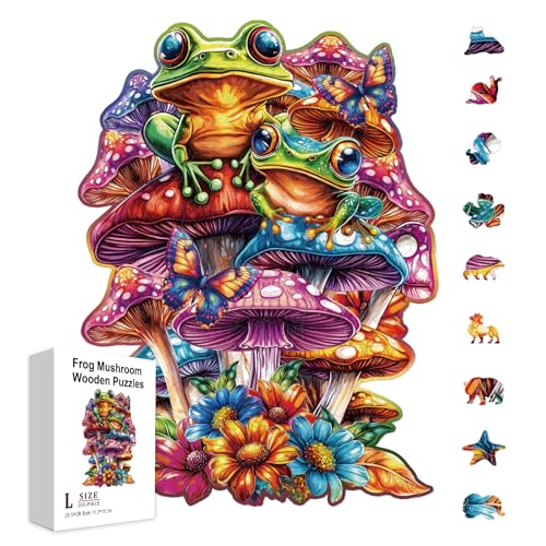 GLOBLELAND 200 Stück Holzpuzzle Mit Frosch Und Pilz Zum Lernen von Vorschulkindern. Fantastische Froschpuzzles Aus Holz Für Kinder Bunte Puzzles Für Feiertage Geburtstage Jahrestage GLOBLELAND 200 Stück Holzpuzzle Mit Frosch Und Pilz Zum Lernen von Vorschulkindern. Fantastische Froschpuzzles Aus Holz Für Kinder Bunte Puzzles Für Feiertage Geburtstage Jahrestage von GLOBLELAND