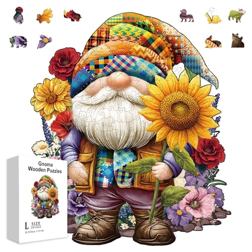GLOBLELAND 200 Stück Holzpuzzle Mit Gnomen Und Blumen Für Kleinkinder Sonnenblumen Puzzle Farbenfrohe Einzigartig Geformte Puzzle Geburtstagsgeschenke Für Das Lernen Im Vorschulalter GLOBLELAND 200 Stück Holzpuzzle Mit Gnomen Und Blumen Für Kleinkinder Sonnenblumen Puzzle Farbenfrohe Einzigartig Geformte Puzzle Geburtstagsgeschenke Für Das Lernen Im Vorschulalter von GLOBLELAND