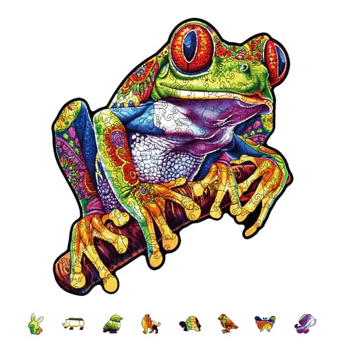 GLOBLELAND 200 Stück Laubfrosch Holzpuzzle Für Erwachsene, 31.8x27.7 cm/12.5x10.9 Zoll, Holzpuzzle Für Erwachsene, Einzigartig Geformte Holzpuzzles, Tier Bunte Puzzles Für Geburtstagsgeschenke GLOBLELAND 200 Stück Laubfrosch Holzpuzzle Für Erwachsene, 31.8x27.7 cm/12.5x10.9 Zoll, Holzpuzzle Für Erwachsene, Einzigartig Geformte Holzpuzzles, Tier Bunte Puzzles Für Geburtstagsgeschenke von GLOBLELAND