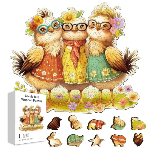 GLOBLELAND 200 Stück Lustiges Hühner Puzzle Aus Holz Für Erwachsene 13.3x11.2Zoll Süße Vogelblume Bunt Einzigartiges Puzzle In Tierform Für Feiertage Geburtstage Jahrestage GLOBLELAND 200 Stück Lustiges Hühner Puzzle Aus Holz Für Erwachsene 13.3x11.2Zoll Süße Vogelblume Bunt Einzigartiges Puzzle In Tierform Für Feiertage Geburtstage Jahrestage von GLOBLELAND