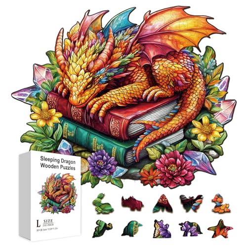 GLOBLELAND 200 Stück Schlafender Drache Und Bücher Holzpuzzle Zum Lernen Für Kleinkinder 11.34x11.22 Zoll Bunte Drachen Holzpuzzles Feiertags Und Geburtstagsgeschenke Für Das Lernen Im Vorschulalter GLOBLELAND 200 Stück Schlafender Drache Und Bücher Holzpuzzle Zum Lernen Für Kleinkinder 11.34x11.22 Zoll Bunte Drachen Holzpuzzles Feiertags Und Geburtstagsgeschenke Für Das Lernen Im Vorschulalter von GLOBLELAND