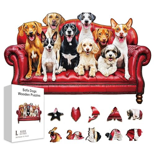 GLOBLELAND 200 Stück Sofa Hunde Puzzle Aus Holz Zum Lernen Für Kleinkinder 15.1x9.45 Zoll Bunte Labrador Retriever Holzpuzzles Feiertags Und Geburtstagsgeschenke Für Das Lernen Im Vorschulalter GLOBLELAND 200 Stück Sofa Hunde Puzzle Aus Holz Zum Lernen Für Kleinkinder 15.1x9.45 Zoll Bunte Labrador Retriever Holzpuzzles Feiertags Und Geburtstagsgeschenke Für Das Lernen Im Vorschulalter von GLOBLELAND