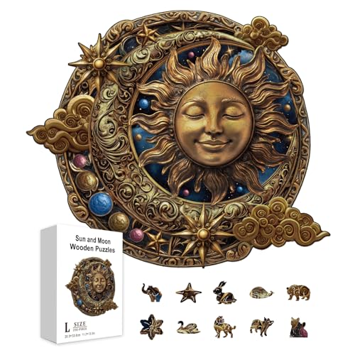 GLOBLELAND 200 Stück Sonne Und Mond Holzpuzzle Zum Lernen Für Kleinkinder 11.22x13.31 Zoll Bunte Traum Wahrsagung Holzpuzzle Feiertags Geburtstags Und Jubiläumsgeschenke Für Lernen GLOBLELAND 200 Stück Sonne Und Mond Holzpuzzle Zum Lernen Für Kleinkinder 11.22x13.31 Zoll Bunte Traum Wahrsagung Holzpuzzle Feiertags Geburtstags Und Jubiläumsgeschenke Für Lernen von GLOBLELAND