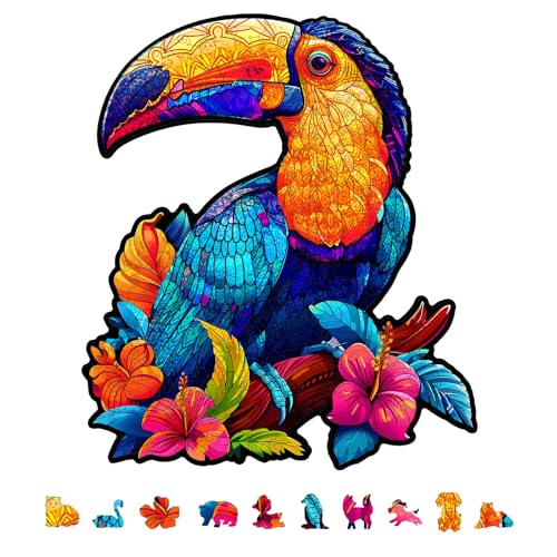GLOBLELAND 200 Stück Tropischer Tukan Holzpuzzle Für Erwachsene 280x323mm/11x12.7 Zoll Holzpuzzle Für Erwachsene Bunte Einzigartige Tierform Holzpuzzle GLOBLELAND 200 Stück Tropischer Tukan Holzpuzzle Für Erwachsene 280x323mm/11x12.7 Zoll Holzpuzzle Für Erwachsene Bunte Einzigartige Tierform Holzpuzzle von GLOBLELAND