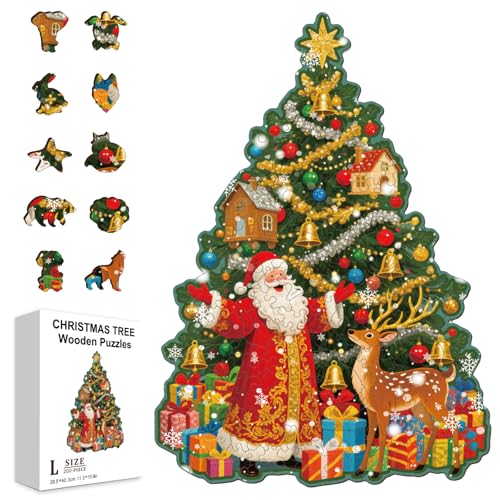 GLOBLELAND 200 Stück Weihnachtsbaum Puzzle Aus Holz Für Erwachsene 16.5x11.7Zoll Weihnachtsmann Bunt Einzigartig Puzzle In Tierform Für Feiertage Geburtstage Jahrestage GLOBLELAND 200 Stück Weihnachtsbaum Puzzle Aus Holz Für Erwachsene 16.5x11.7Zoll Weihnachtsmann Bunt Einzigartig Puzzle In Tierform Für Feiertage Geburtstage Jahrestage von GLOBLELAND