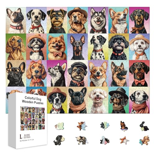 GLOBLELAND 300 Stück 28 Hunde Atlas Holzpuzzles Zum Lernen von Kleinkindern 11.22x15.16 Zoll Bunte Welpen Holzpuzzles Feiertags Und Geburtstagsgeschenke Für Das Lernen Im Vorschulalter GLOBLELAND 300 Stück 28 Hunde Atlas Holzpuzzles Zum Lernen von Kleinkindern 11.22x15.16 Zoll Bunte Welpen Holzpuzzles Feiertags Und Geburtstagsgeschenke Für Das Lernen Im Vorschulalter von GLOBLELAND