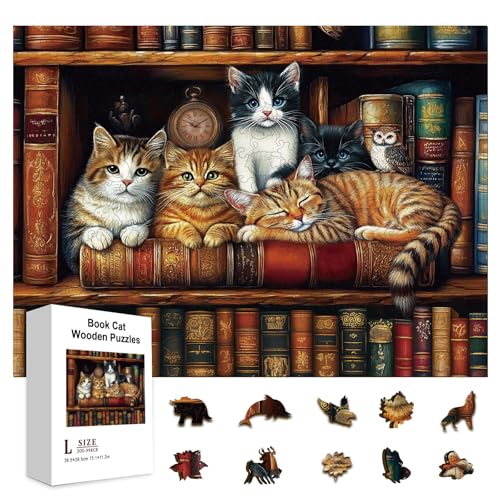 GLOBLELAND 300 Stück Buch Und Katzen Holzpuzzle Zum Lernen Für Kleinkinder 11.22x15.16 Zoll Bunte Eulen Und Uhr Holzpuzzles Feiertags Und Geburtstagsgeschenke Für Das Lernen Im Vorschulalter GLOBLELAND 300 Stück Buch Und Katzen Holzpuzzle Zum Lernen Für Kleinkinder 11.22x15.16 Zoll Bunte Eulen Und Uhr Holzpuzzles Feiertags Und Geburtstagsgeschenke Für Das Lernen Im Vorschulalter von GLOBLELAND