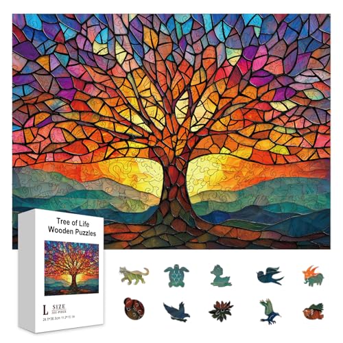 GLOBLELAND 300 Stück Buntglas Baum des Lebens Holzpuzzle Für Kleinkinder 38.5x28.5cm /15.1x11.22 Zoll Holzpuzzle Für Erwachsene Bunte Holzpuzzles Für Lerngeschenke Im Vorschulalter GLOBLELAND 300 Stück Buntglas Baum des Lebens Holzpuzzle Für Kleinkinder 38.5x28.5cm /15.1x11.22 Zoll Holzpuzzle Für Erwachsene Bunte Holzpuzzles Für Lerngeschenke Im Vorschulalter von GLOBLELAND