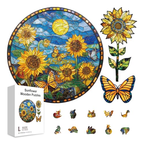 GLOBLELAND 300 Stück Buntglas Sonnenblumen Holzpuzzle Für Kleinkinder Lernen 38.5x28.5cm /15.1x11.22 Zoll Blumenholz Puzzle Für Erwachsene Holzpuzzle Bunte Puzzles als Geschenke GLOBLELAND 300 Stück Buntglas Sonnenblumen Holzpuzzle Für Kleinkinder Lernen 38.5x28.5cm /15.1x11.22 Zoll Blumenholz Puzzle Für Erwachsene Holzpuzzle Bunte Puzzles als Geschenke von GLOBLELAND