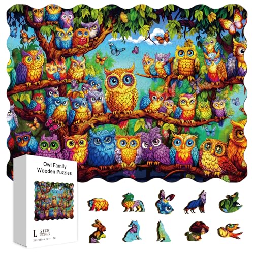 GLOBLELAND 300 Stück Eulenfamilie Holzpuzzle Zum Lernen Für Kleinkinder 11.22x15.16 Zoll Bunte Baum Und Schmetterlings Holzpuzzles Feiertags Und Geburtstagsgeschenke Für Das Lernen Im Vorschulalter GLOBLELAND 300 Stück Eulenfamilie Holzpuzzle Zum Lernen Für Kleinkinder 11.22x15.16 Zoll Bunte Baum Und Schmetterlings Holzpuzzles Feiertags Und Geburtstagsgeschenke Für Das Lernen Im Vorschulalter von GLOBLELAND