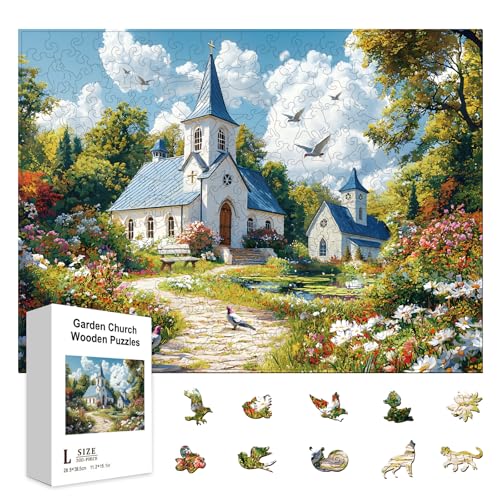 GLOBLELAND 300 Stück Gartenkirche Holzpuzzle Zum Lernen von Kleinkindern 11.22x15.16 Zoll Bunte Religionslandschaft Holzpuzzle Feiertags Und Geburtstagsgeschenke Für Das Lernen Im Vorschulalter GLOBLELAND 300 Stück Gartenkirche Holzpuzzle Zum Lernen von Kleinkindern 11.22x15.16 Zoll Bunte Religionslandschaft Holzpuzzle Feiertags Und Geburtstagsgeschenke Für Das Lernen Im Vorschulalter von GLOBLELAND
